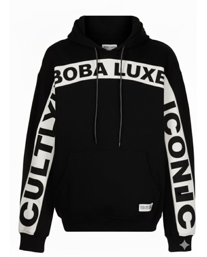 Hoodie Noir Boba Luxe Iconic