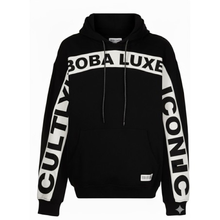 Hoodie Noir Boba Luxe Iconic