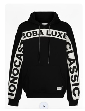 Hoodie Noir Boba Luxe Classic Iconoclaste
