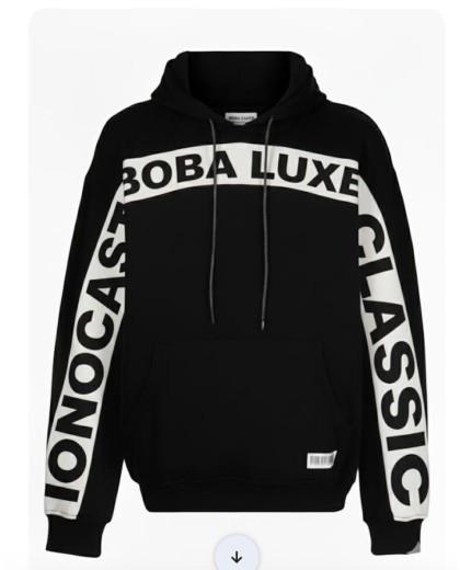 Hoodie Noir Boba Luxe Classic Iconoclaste