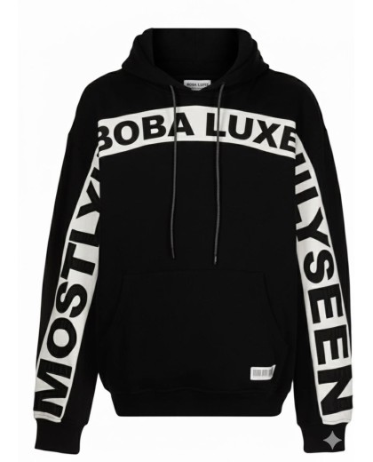 HOODIE NOIR BOBA LUXE ICONIC TIMELESS