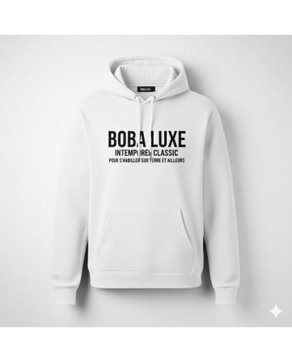HOODIE BLANC BOBA LUXE INTEMPOREL CLASSIC