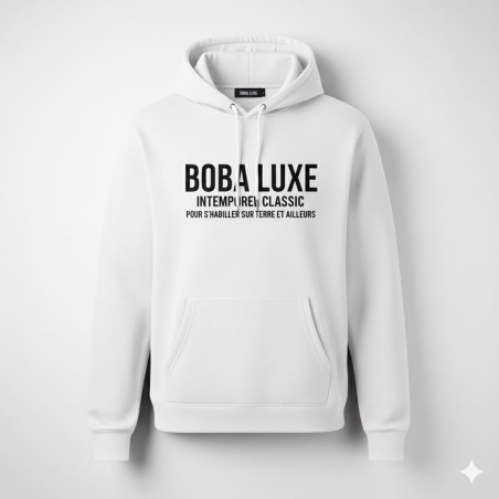 HOODIE BLANC BOBA LUXE INTEMPOREL CLASSIC