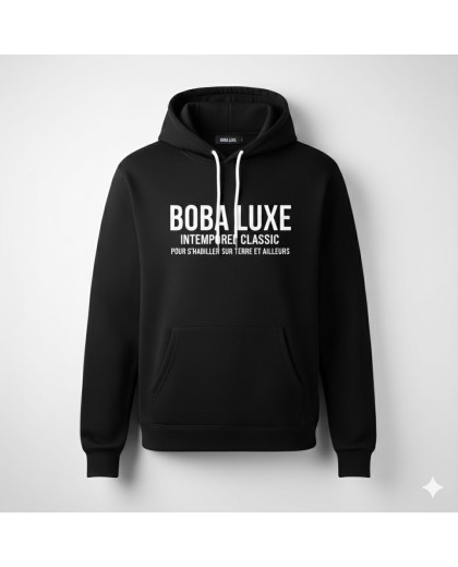 HOODIE NOIR BOBA LUXE POUR S'HABILLER SUR TERRE ET AILLEURS