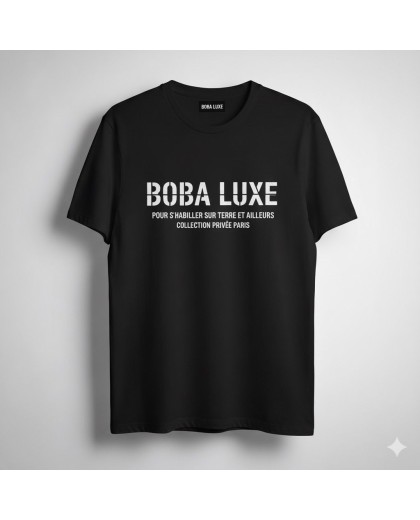 T-SHIRT NOIR BOBA LUXE POUR S'HABILLER SUR TERRE ET AILLEURS