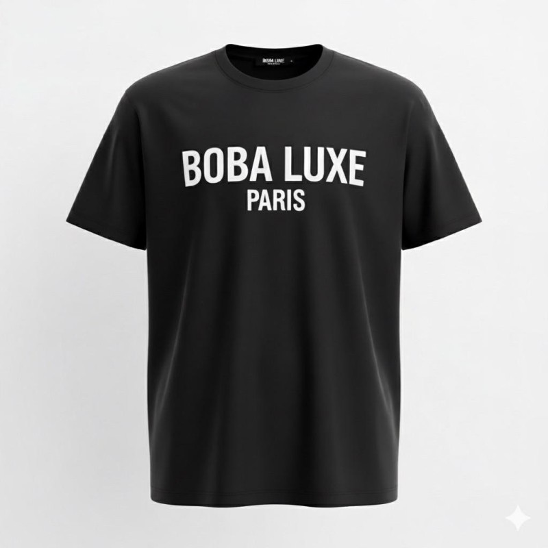 T-SHIRT NOIR GRAPHITE BOBA LUXE PARIS                         │