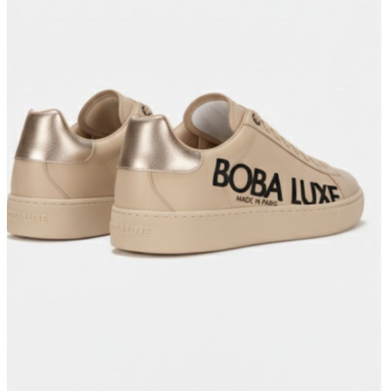 SNEAKERS BEIGE ET DORÉ BOBA LUXE MADE IN PARIS